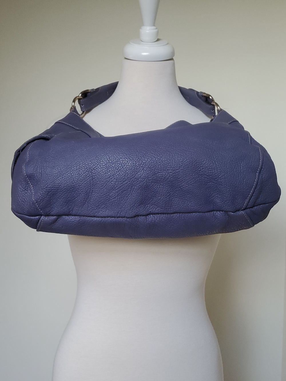 Furla Pebbled Leather Shoulder Bag In Periwinkle/Lavender Purple - Picture 6 of 11